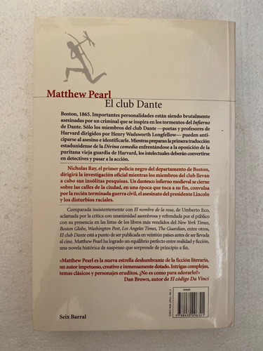 Libro El Club Dante Novela Matthew Pearl Editorial Planeta (Usado)