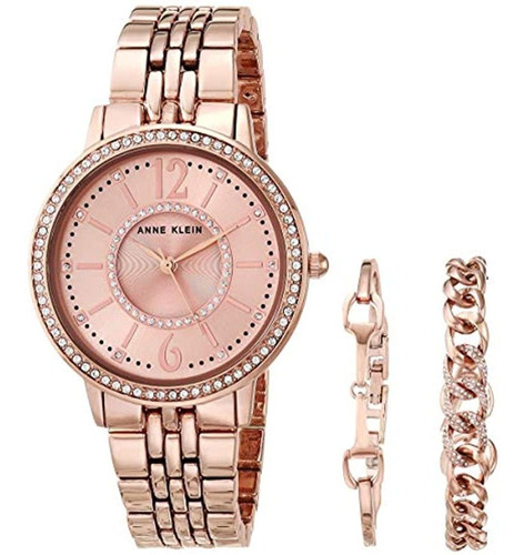 Juego De Pulsera Y Reloj Anne Klein Premium Crystal Accented