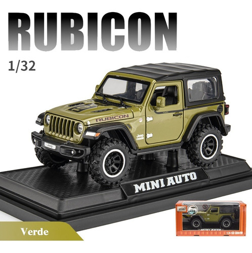 Jeep Wrangler Rubicon Miniautos Metal Con Luz Y Sonido 1/32