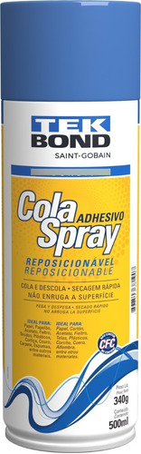 Adhesivo Aerosol Spray Reposicionable Tekbond 340grs 500ml 