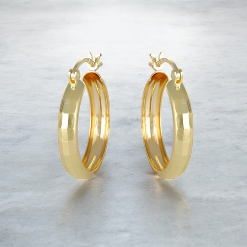 Arracada Bangle De Oro 10k Diamantado Domino, 20mm