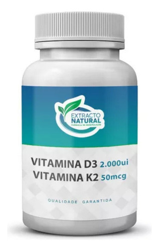 Vitamina K2 Mk7 50mcg + Vitamina D3 2.000ui 30 Cápsulas Sabor Sem sabor
