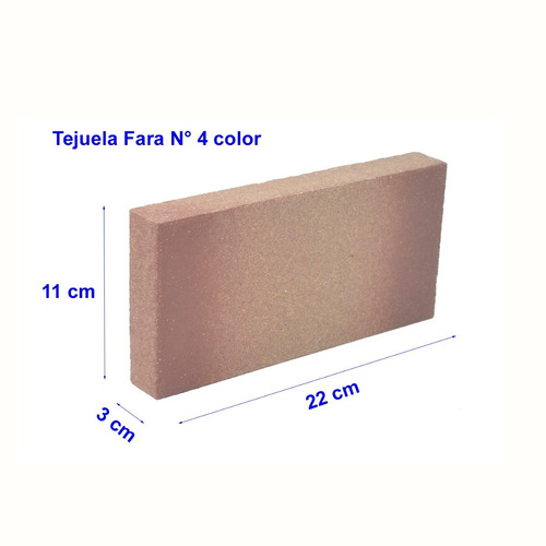 Imagen 2 de 7 de Tejuela Refractaria Fara 22 X 11 X 3 Cm Para Parrillas