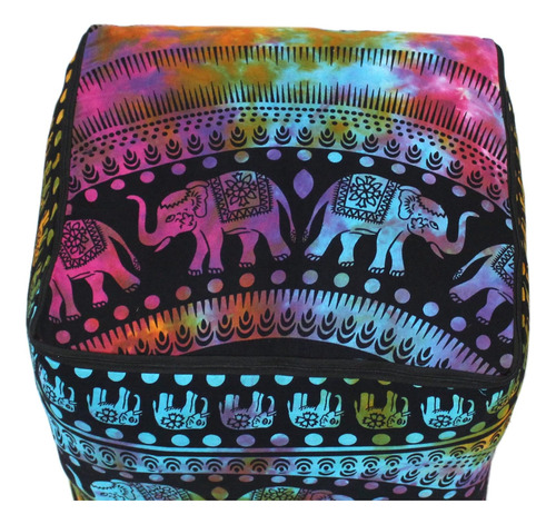Funda De Cojín Decorativa Bohemia Otomano Pufs Con Pompones