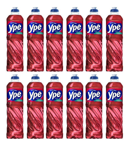 Kit 12 Unidades Detergente Ype Líquido Maça 500ml