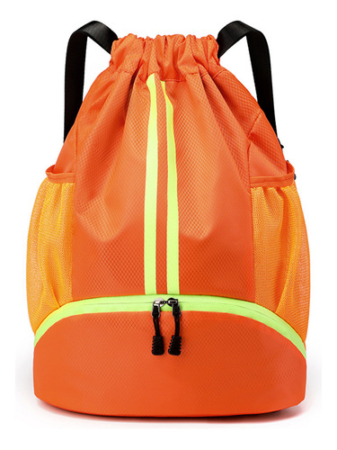 Mochila Tipo Saco Con Cremallera Y Bolsillo Impermeable Para