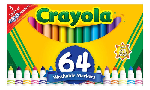 Washable Markers Crayola Set 64 Plumones Lavables
