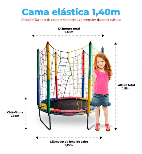 Cama Elástica Infantil 1,40