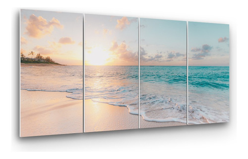 Cuadro Decorativo Mural Atardecer En La Playa 120x60