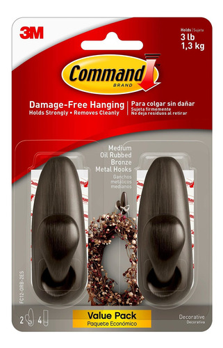 Command Gancho Metalico Clasico Forever Bronce Aceitado 1
