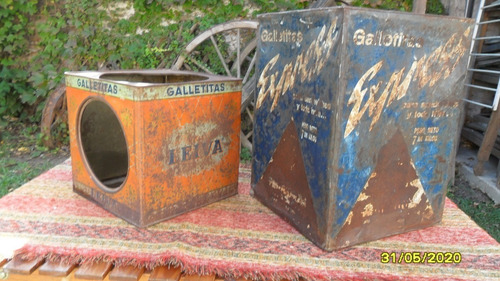 Lote 2 Antiguas Latas Galletitas Express Y Leiva C Detalles