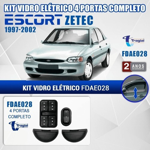 Imagem 2 de 4 de Kit Vidro Elétrico Tragial Ford Escort Zetec Verona 4 Portas