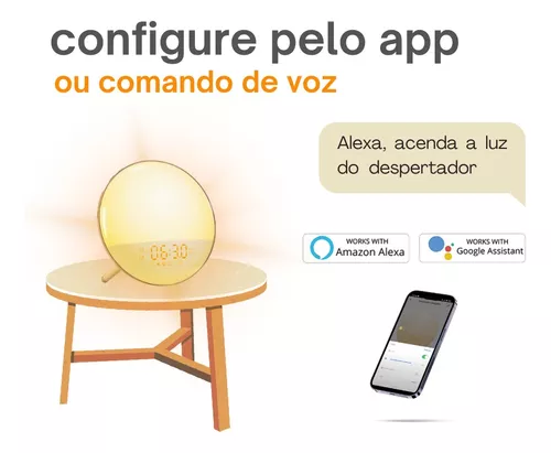 Relógio Despertador Alarme Luz Gradual Smart Wake Up Light