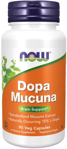 Imagen 1 de 2 de Dopa Mucuna - L Dopa - 90 Caps - Now Foods