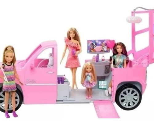 Barbie Limosina Con Hermanas 4 Muñecas