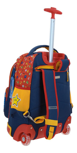 Mochila Mario Bros Onder Primaria Con Carro Mb70511-9 Color Multicolor