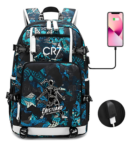 Mochila Escolar Transfronteriza Messi Luminosa, Mochila Neym Color 1 (1) Diseño De La Tela 15*30*47