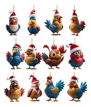 Comprar u002Fu002F Enfeites De Frango De Natal, Decoração De Natal Estilo A
