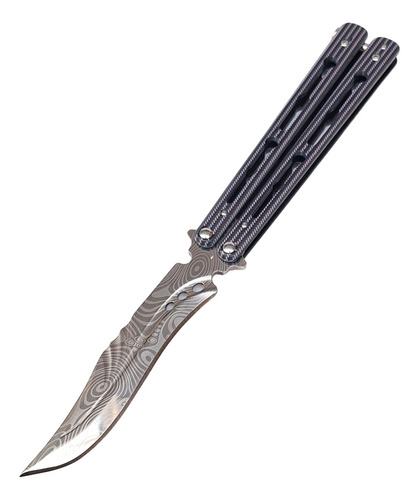 Navaja Mariposa Curva Balisong Carbon Filo Acero Inoxidable