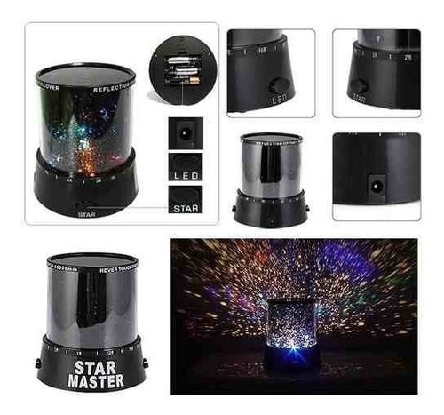 Imagen 4 de 4 de Lampara Led Colores Proyector De Estrellas