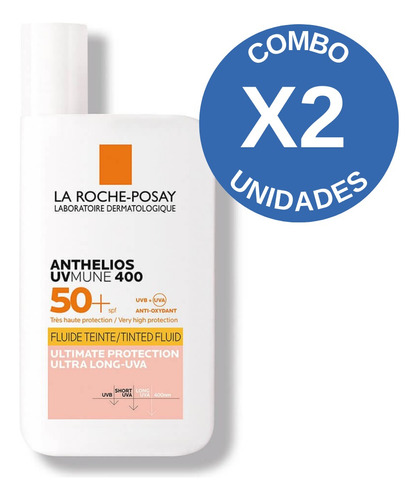 Combo La Roche Posay Anthelios Uv Mune Color Fps50 50ml X 2u