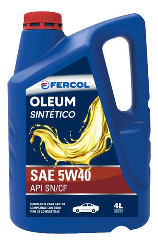 Aceite Fercol Oleum 5w40 Lubricante Multigrado