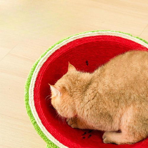Cama Arranhadora Para Gatos, De Melancia Para Xl Com Base