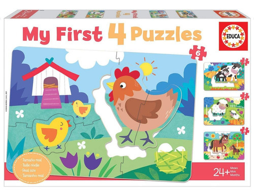 Mis Primeros 4 Puzzles Mamás Y Bebés Granja Educa