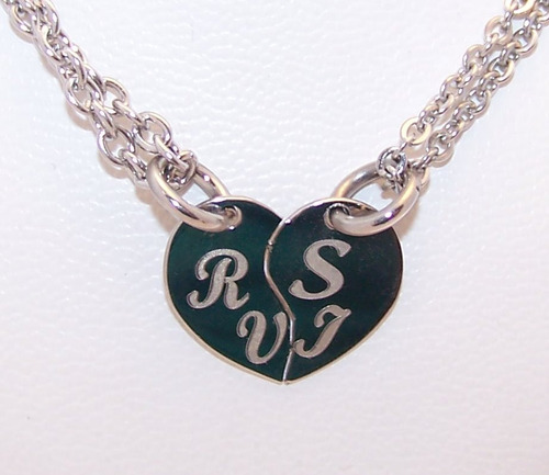 Imagen 2 de 7 de Media Medalla Corazón Acero 16x20mm + 2 Cadenas Espejito