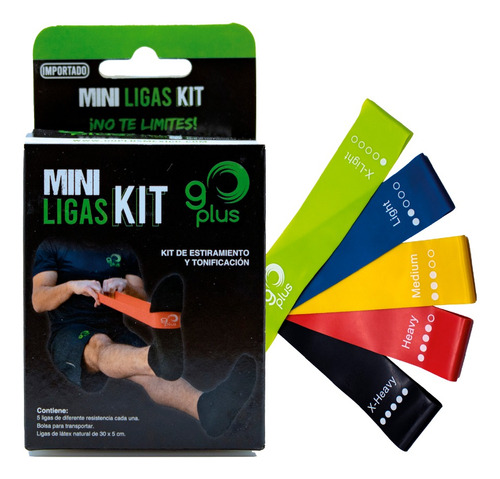 15 Pack Mini Ligas Kit 5 Nivel Bandas De Resistencia Go Plus