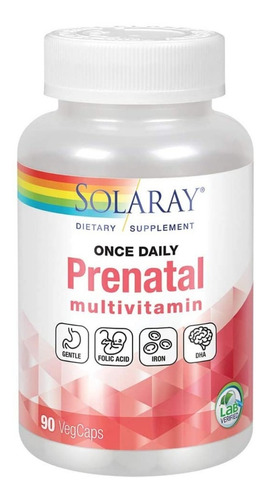 Vitaminas Prenatal Solaray 90cps - Unidad a $3278