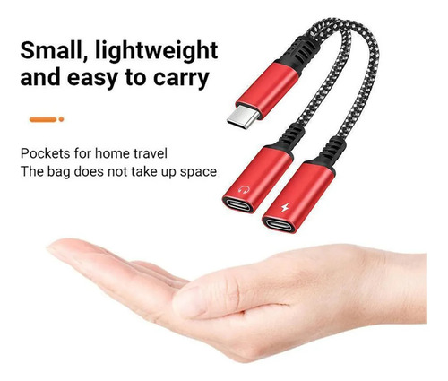 Z Conversor Divisor De Áudio Auxiliar Usb Tipo C Para 3,5 Mm