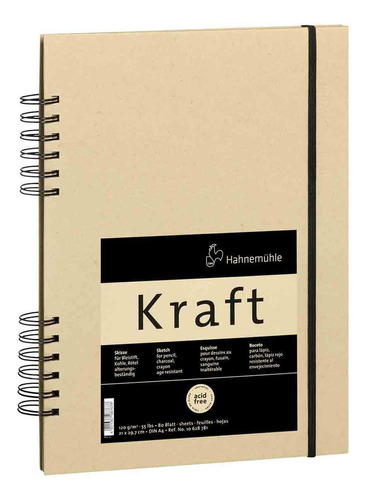 Caderno Kraft Sketch Book Hahnemuhle 120g/m2 A4 80 Folhas