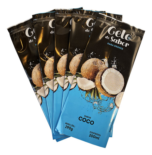 Embalagem P/ Gelo Saborizado Sabor Côco Verde 500 Unidades