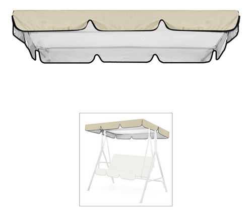 Cubierta De Dosel Para Columpio De Porche, Cubierta Beige