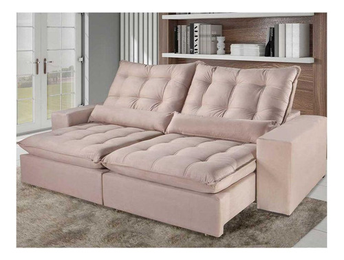 Sofá Euphoria 4 Lugares Retrátil Reclinável Nude