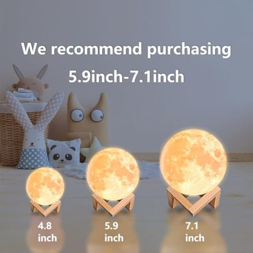 Nsl Lighting Moon Lamp Led 3d Impresión - Lámpara