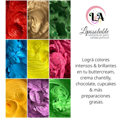 Imagen 2 de 6 de Colorante Comestible Liposoluble Lauacu X 10 Grs