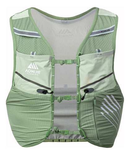Chaleco Hidratacion 5lts Portabastones Trail Running Aonijie Verde Talle L