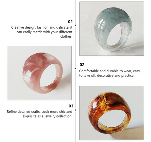 Anillo Para Dedo, Anillo De Resina Para Apilar, 9 Unidades