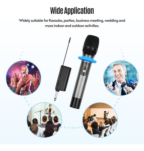 Shaoke Microfone Sem Fio Uhf Recarregável Muslady Com