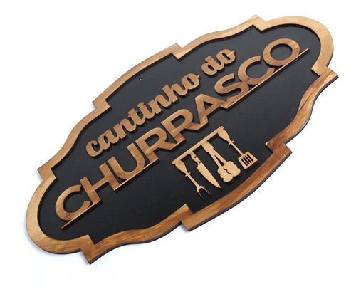Imagem 1 de 4 de Placa Decorativa Cantinho Do Churrasco Madeira Rustica