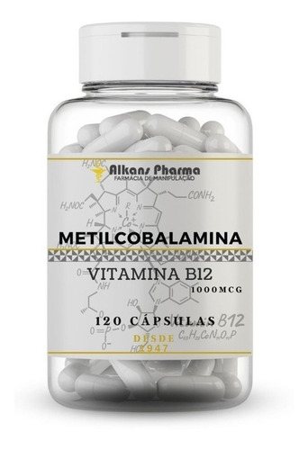 Vitamina B12 Metilcobalamina 1000 Mcg 120 Caps 100% Sabor Sem Sabor