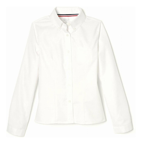 French Toast Blusa Oxford De Manga Larga Para Niña, Blanco,