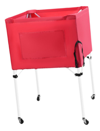 Almacenamiento De Bola Bin Rolling Sports Ball Ball Rojo