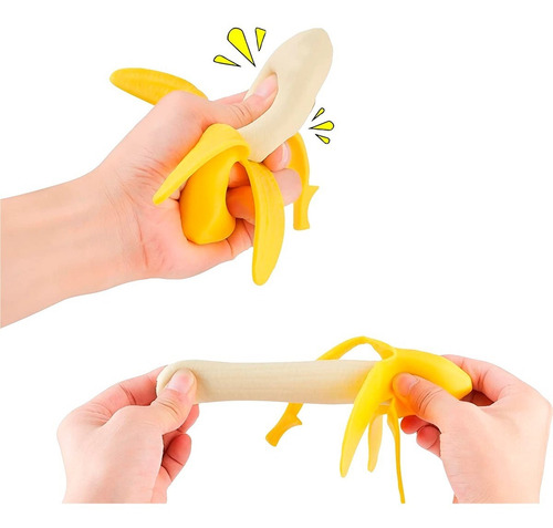 Imagen 2 de 8 de Squishy Banana Apretable 15cm Antiestres Ansiedad Squeeze X1