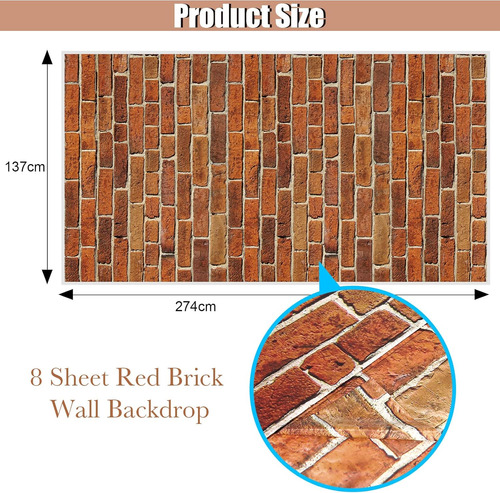 Manteles De Pared De 4.5 X 9 Pies Diseño Piedra Navidad Rojo