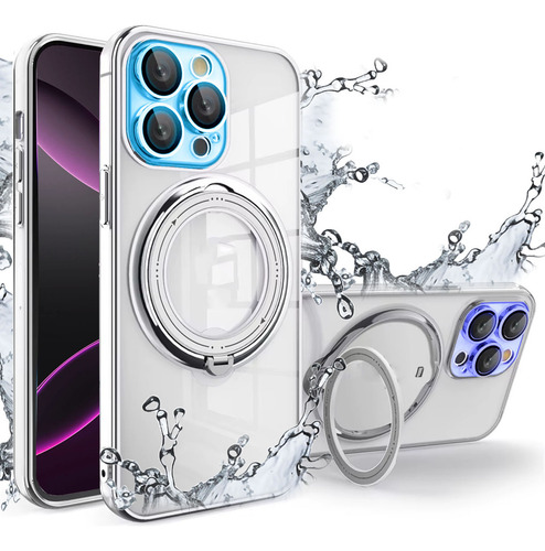 Funda Transparente con Anillo Magnético y Soporte PC-A08i13P Compatible con iPhone 13 Pro Antigolpes Dehuka