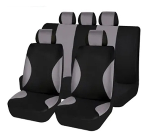 Imagen 1 de 5 de Juego Cubreasientos Universales Auto Camioneta Negro Y Gris