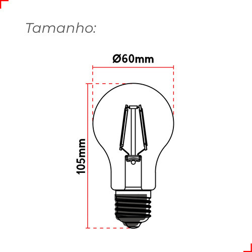 Lampada Led Pera Filamento Matte 9w 4000k Branco Neutro E27 Ip20 Cod: 352080877 Deluxe By Avant